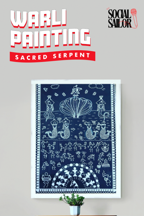 Sacred Serpent Warli Painting