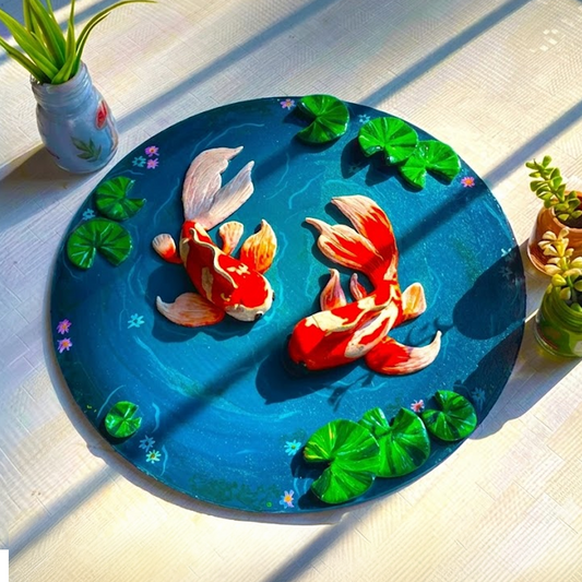 Resin Koi Pond Art - For Couples and Friends